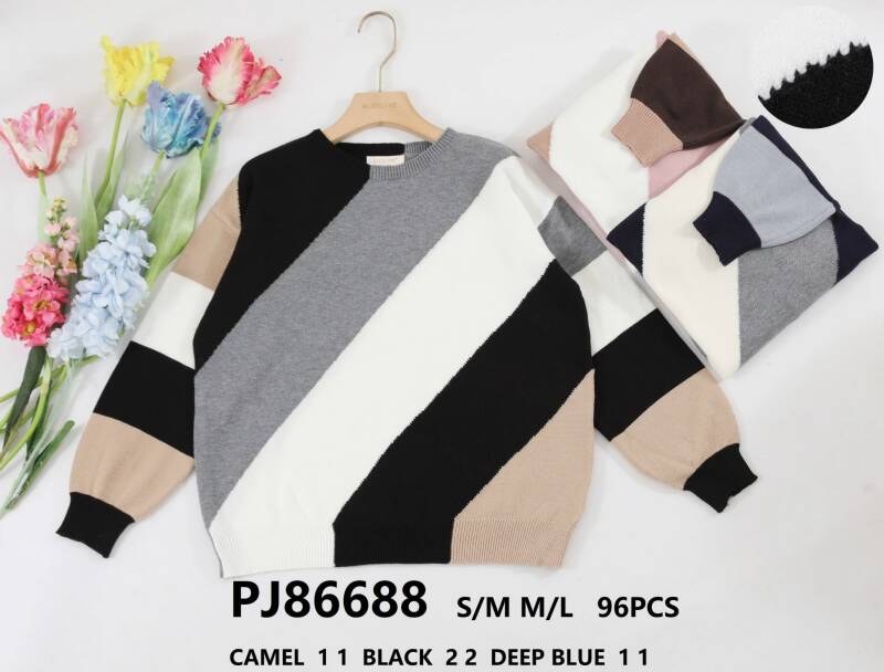 Swetry damska (Francja produkt) Roz S/M-M/L, Mix Kolor .Paczka 8 szt